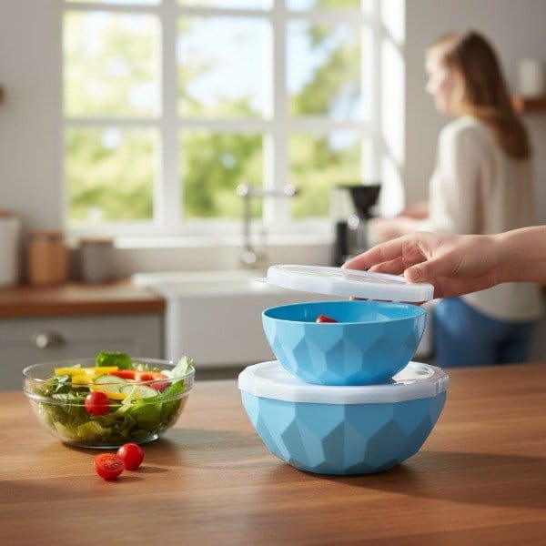 Set de 3 bowls facetados herméticos